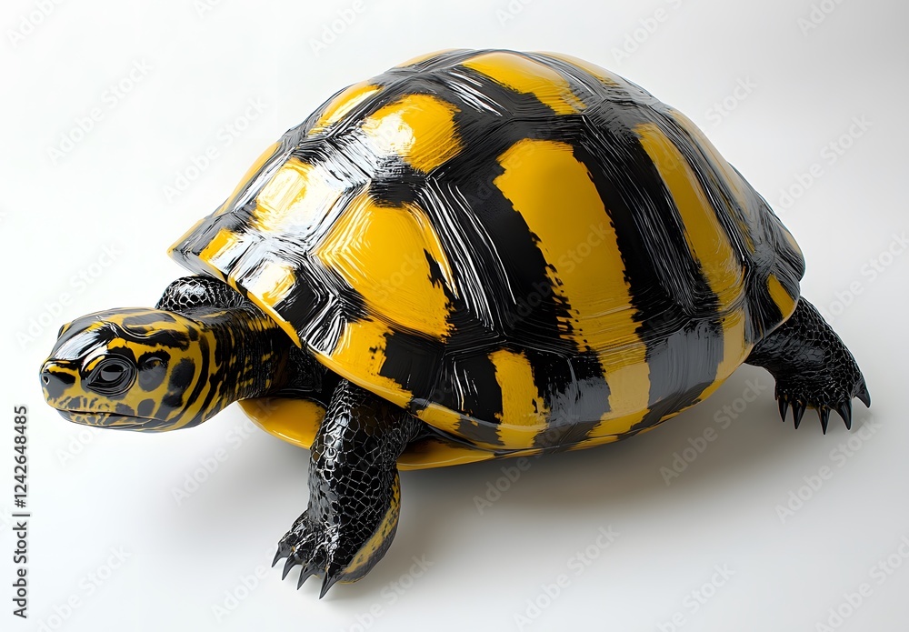 Obraz premium Yellow and black turtle shell reptile animal wildlife