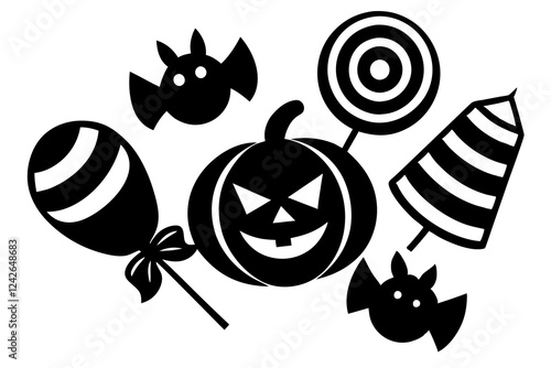 Candy Craze – Colorful Halloween Candy and Treats Vector Set