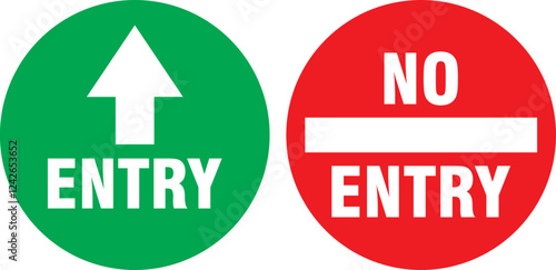 Entry and no entry sign vector