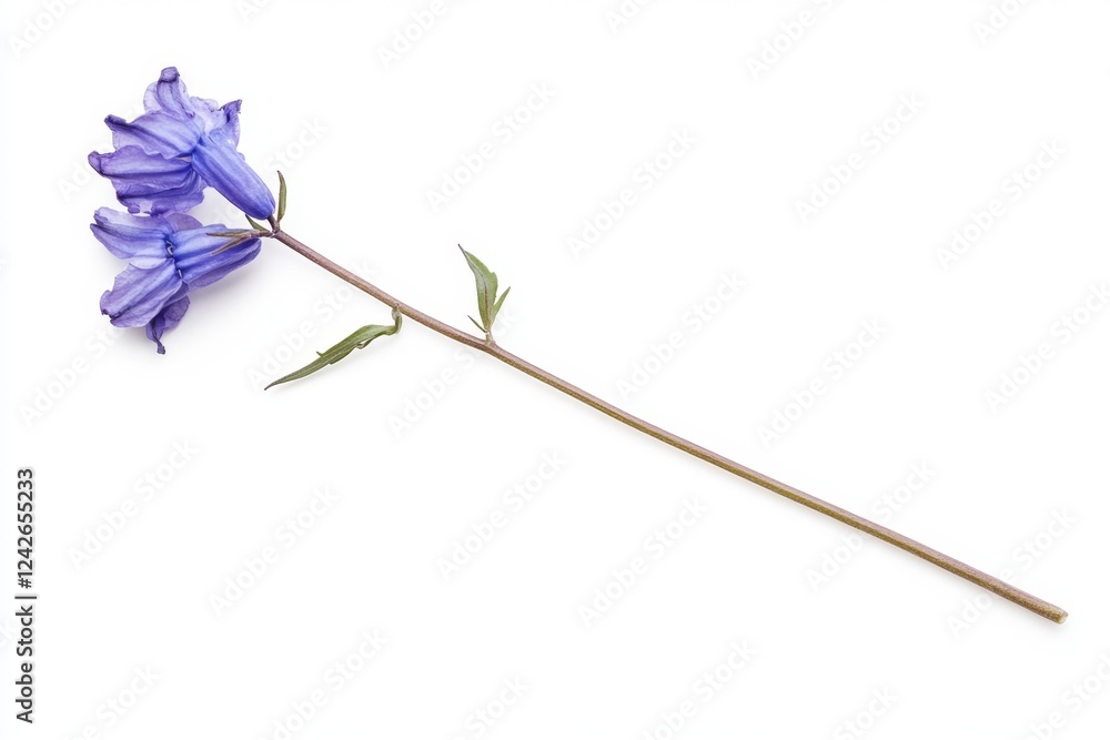 Delicate Purple Flower on White Background Delicate Purple Flower on White Background