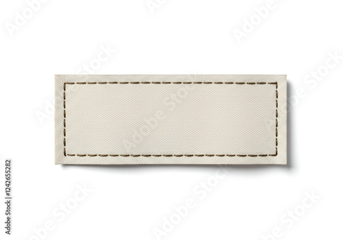 Wallpaper Mural Rectangular fabric label featuring a stitched border, suitable for branding or garment labeling. It offers a minimalist, eco-friendly look. Isolated Torontodigital.ca