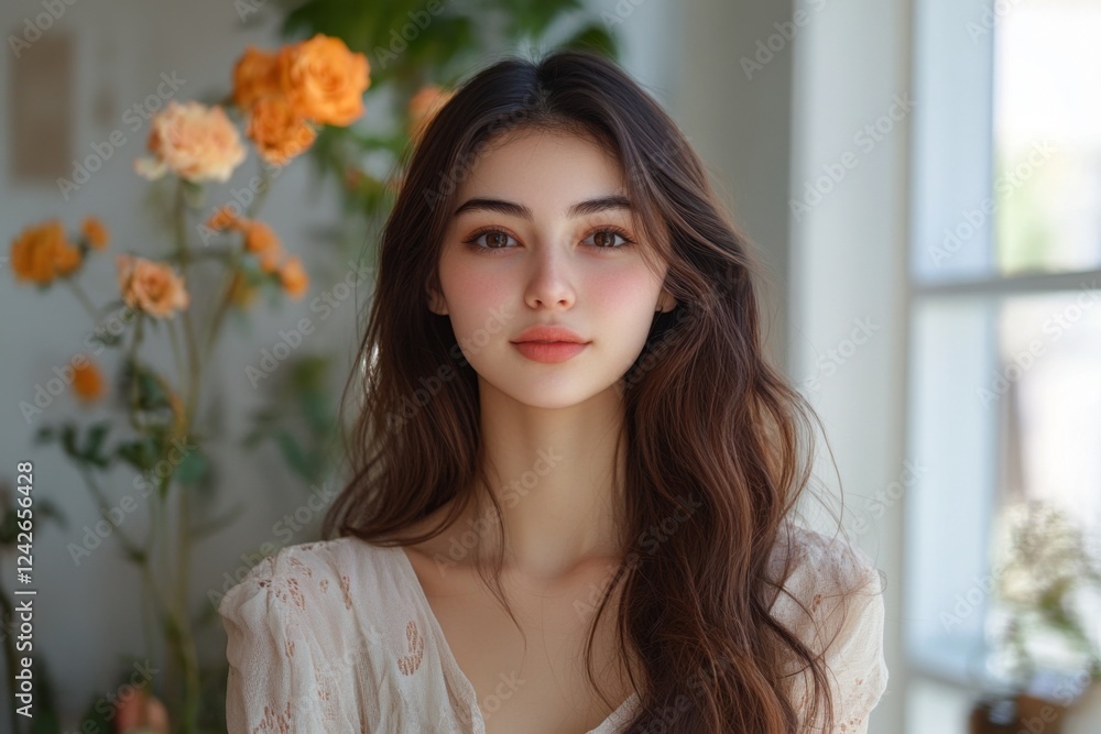 Portrait of a young woman in natural light Portrait of a young woman in natural light