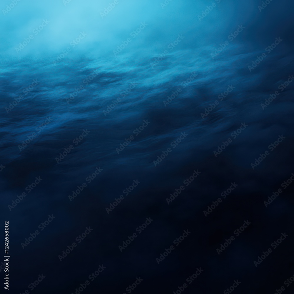 Fototapeta premium Immersive and elegant, a deep blue gradient softly glows on a dark textured backdrop for header designs.