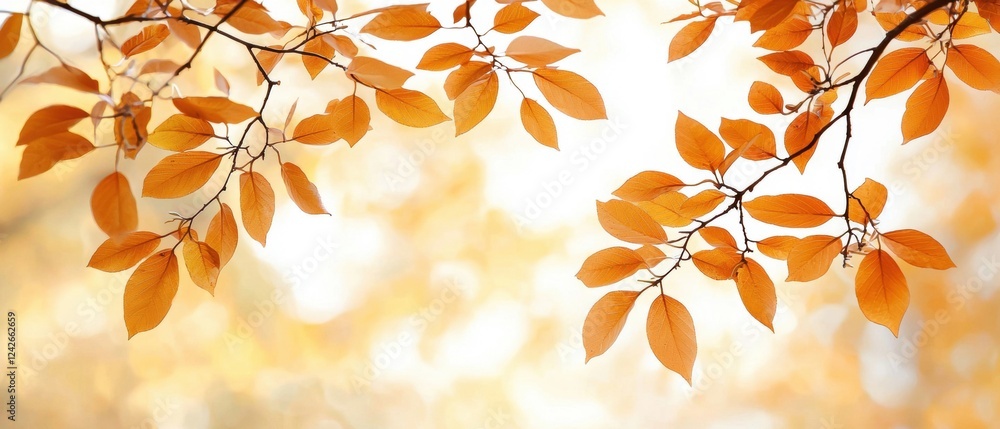 A soft, golden glow illuminates autumn leaves, creating a serene and warm atmosphere, perfect for capturing the essence of the fall season. A soft, golden glow illuminates autumn leaves, creating a serene and warm atmosphere, perfect for capturing the essence of the fall season.