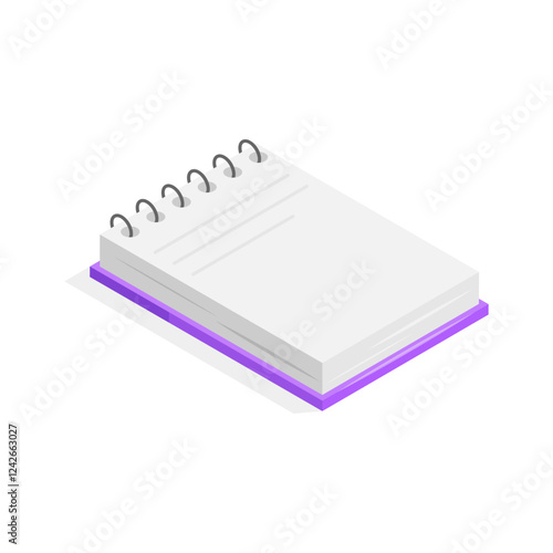 Notebook isometric icon in modern style