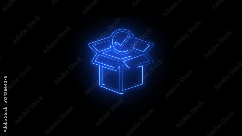 Animated Neon Box Icon - Delivery and Packaging Design. Many transparent neon cubes rotating in space,Glowing neon light gift box icon. 4K Video motion graphic animation. Animated Neon Box Icon - Delivery and Packaging Design. Many transparent neon cubes rotating in space,Glowing neon light gift box icon. 4K Video motion graphic animation.