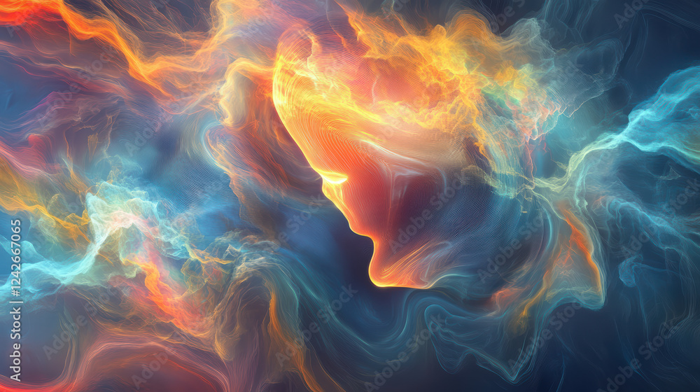 Dynamic visualization of abstract AI and cloud technology with vibrant colors and flowing shapes, evoking sense of creativity and innovation Dynamic visualization of abstract AI and cloud technology with vibrant colors and flowing shapes, evoking sense of creativity and innovation