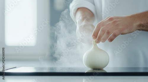 Steaming Onion: Close-up of...