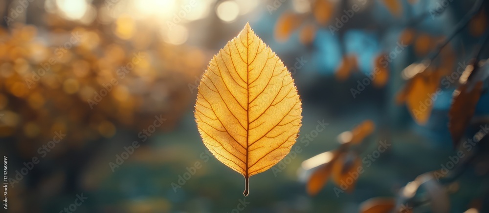 Golden leaf autumn park sunlight bokeh Golden leaf autumn park sunlight bokeh