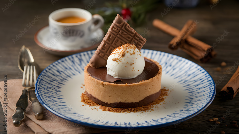 Chocolate cream and spiced chai tart Chocolate cream and spiced chai tart