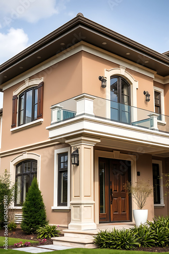 Wallpaper Mural Luxury House Exterior: Modern Architecture and Elegant Design. Discover the beauty of this stunning home's facade, landscaping, and classic architectural details. Torontodigital.ca