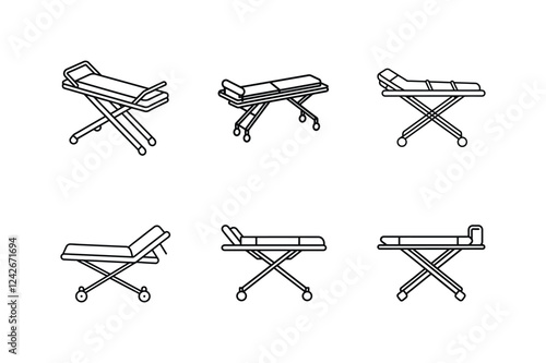 stretcher icon line art vector illustration