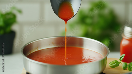 Tomato Sauce Drizzle: Rich,...