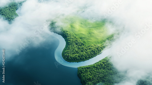 River Meandering Through Lu...