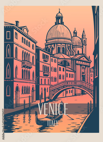 Venice. Travel or post card template.