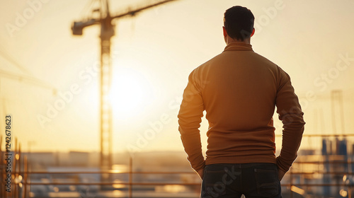 Builder's Silhouette at Sun...