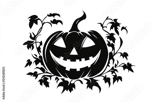 Spooky Halloween Pumpkin Silhouette Design photo