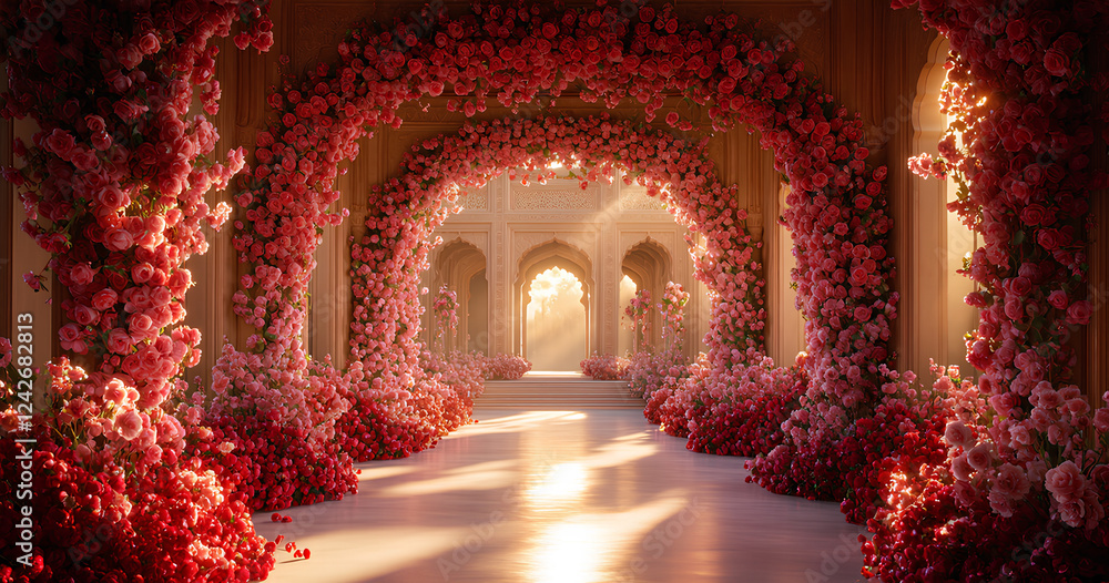 Fototapeta premium A Floral-Filled Entranceway for a Majestic Event 