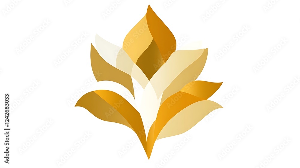 Abstract Golden Flower Design With Soft Hues Abstract Golden Flower Design With Soft Hues