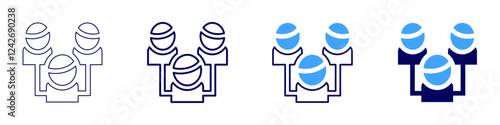 Network host icon in 4 different styles. Thin Line, Line, Bold, and Bold Line. Duotone style. Editable stroke