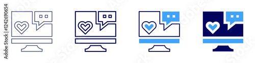 Network replication icon in 4 different styles. Thin Line, Line, Bold, and Bold Line. Duotone style. Editable stroke