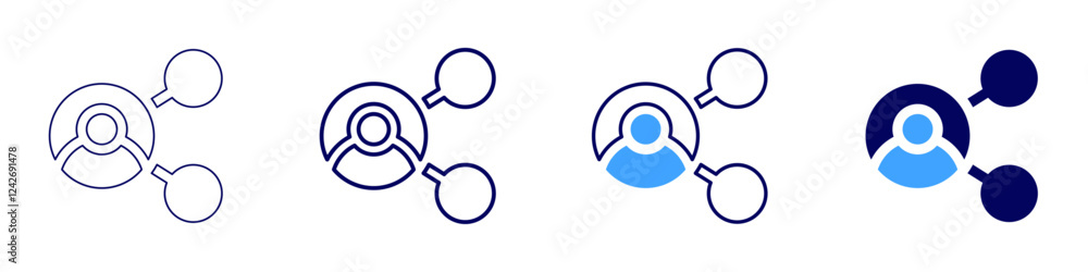 Social media consultant icon in 4 different styles. Thin Line, Line, Bold, and Bold Line. Duotone style. Editable stroke Social media consultant icon in 4 different styles. Thin Line, Line, Bold, and Bold Line. Duotone style. Editable stroke