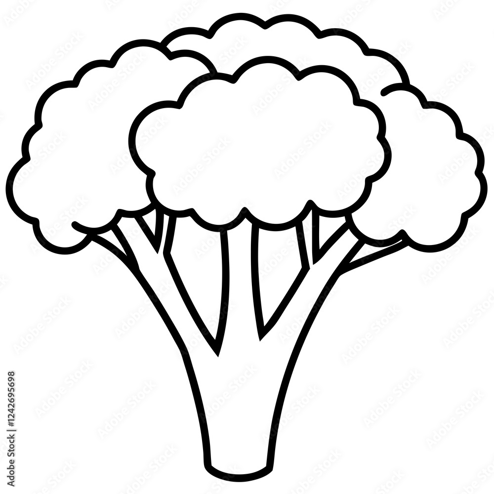 Single-Line Broccolini Vector Design Art Single-Line Broccolini Vector Design Art