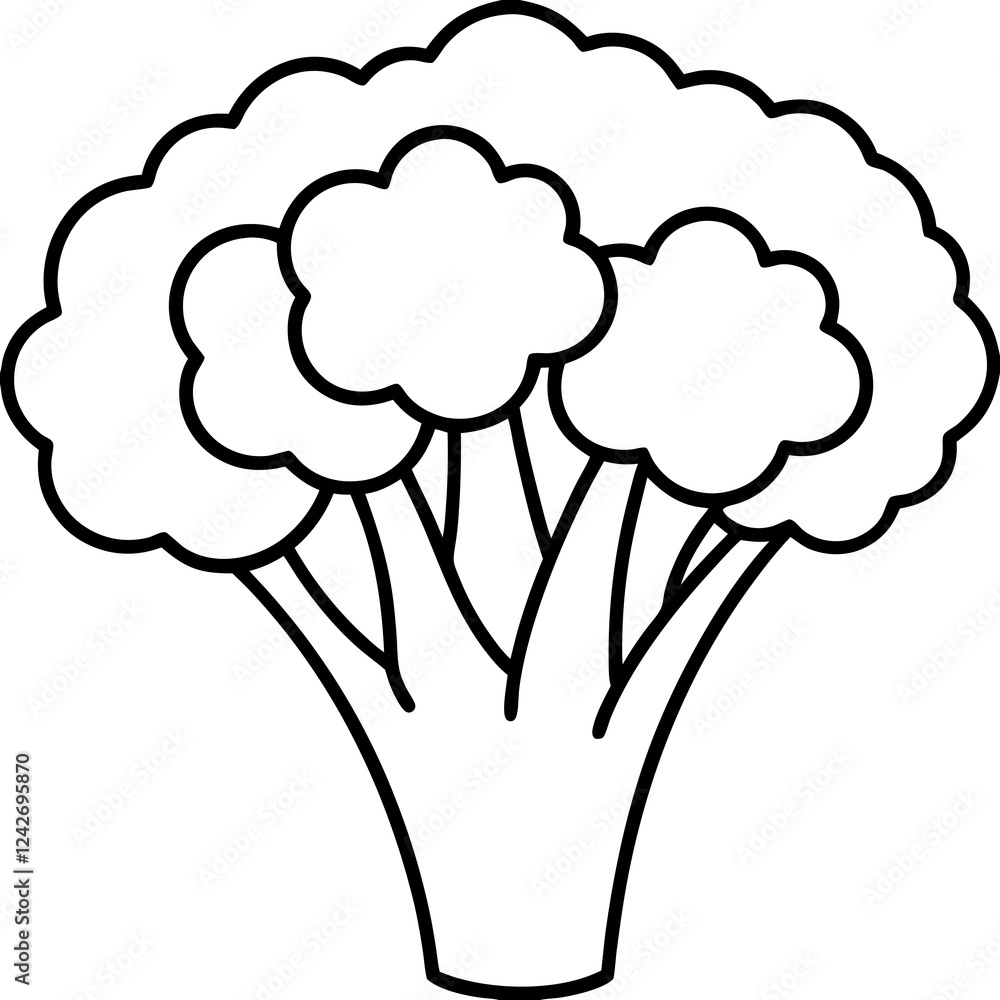 Single-Line Broccolini Vector Design Art Single-Line Broccolini Vector Design Art