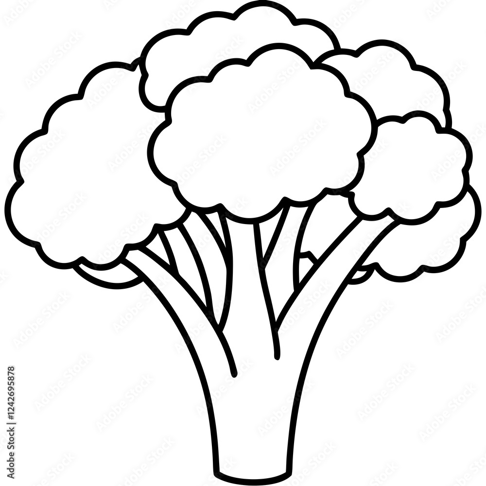 Single-Line Broccolini Vector Design Art Single-Line Broccolini Vector Design Art