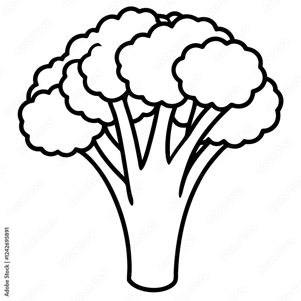 Single-Line Broccolini Vector Design Art Single-Line Broccolini Vector Design Art