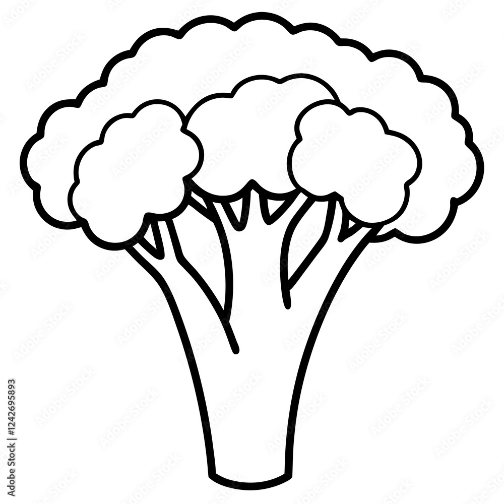 Single-Line Broccolini Vector Design Art Single-Line Broccolini Vector Design Art