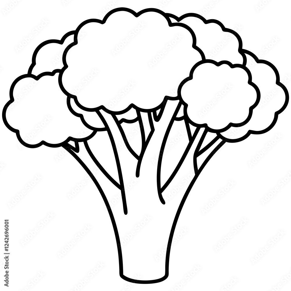 Single-Line Broccolini Vector Design Art Single-Line Broccolini Vector Design Art
