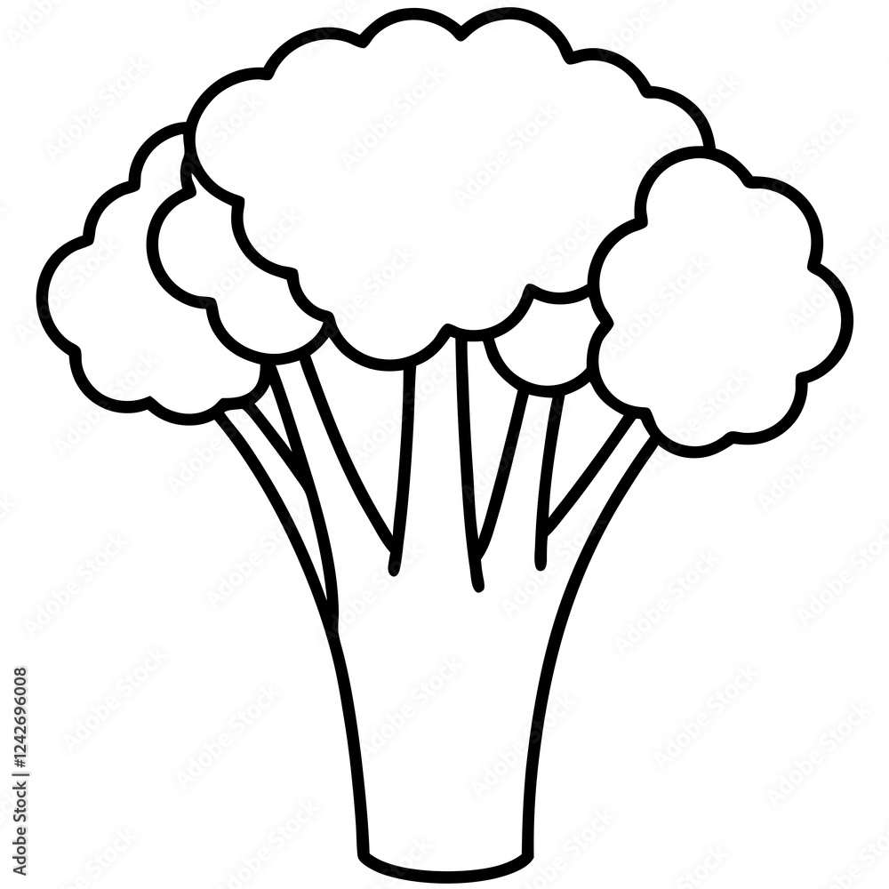 Single-Line Broccolini Vector Design Art Single-Line Broccolini Vector Design Art