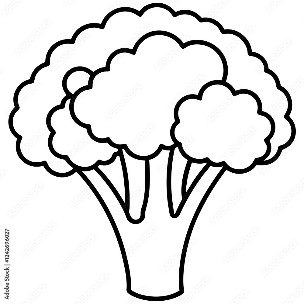 Single-Line Broccolini Vector Design Art Single-Line Broccolini Vector Design Art