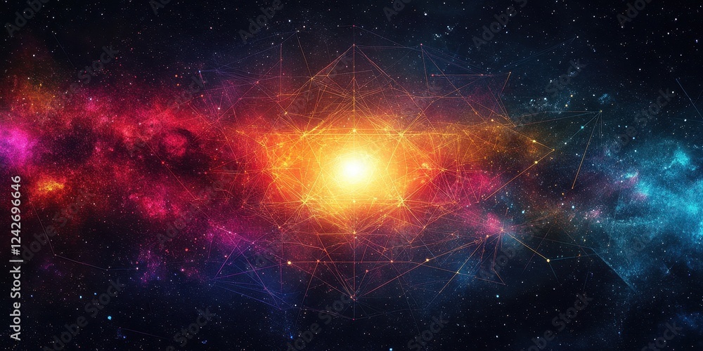 Fototapeta premium Cosmic Network Illuminating Celestial Nebulae