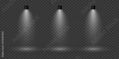 Light source, concert lighting, spotlights. On a transparent background.