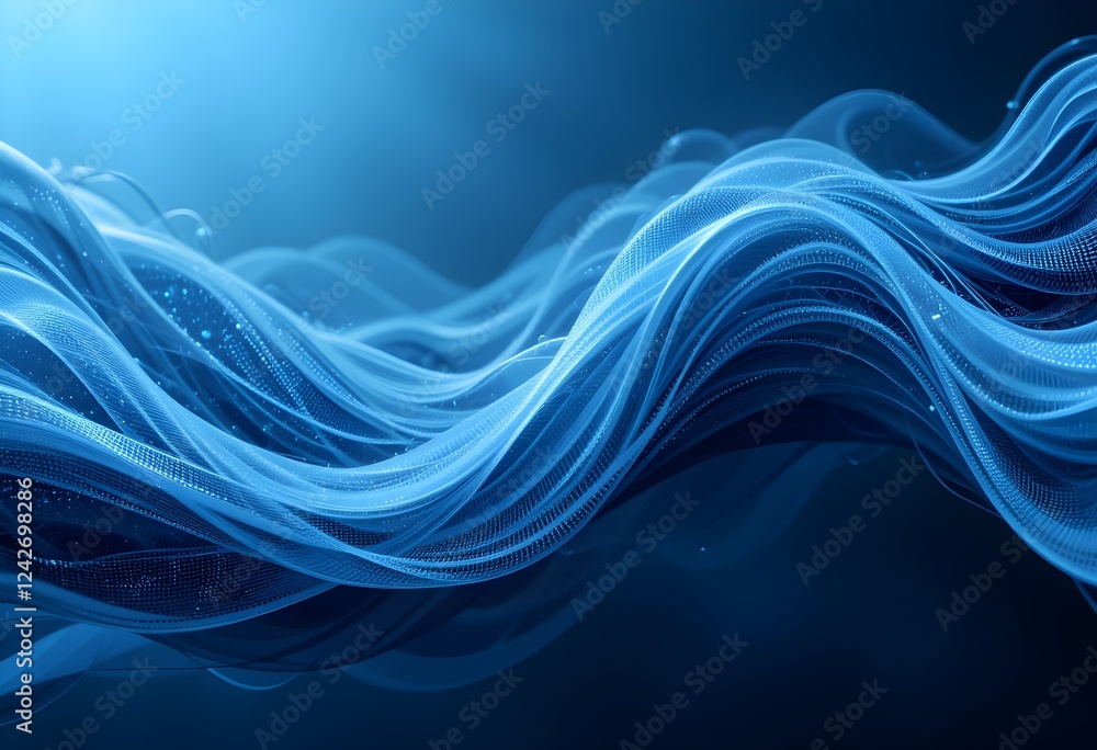 Abstract Blue Ocean Wave with Fluid Motion and Futuristic Digital Water Swirl Design Abstract Blue Ocean Wave with Fluid Motion and Futuristic Digital Water Swirl Design