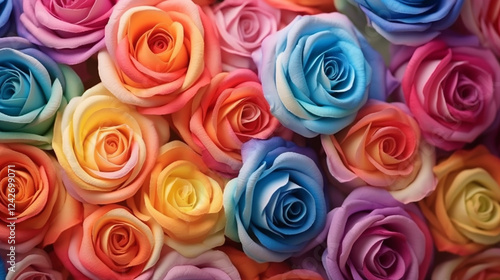 multicolored roses gradient background is unusual.