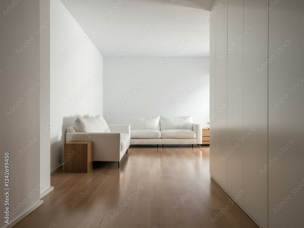 Fototapeta premium modern living room with white furniture