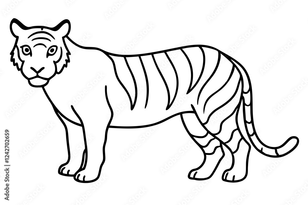 Tiger in One Stroke Vector Art Tiger in One Stroke Vector Art