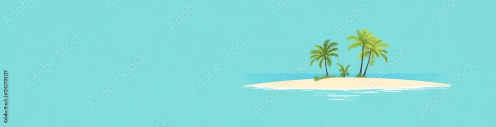 Tropical island with palm trees in turquoise ocean. Tropical island with palm trees in turquoise ocean.