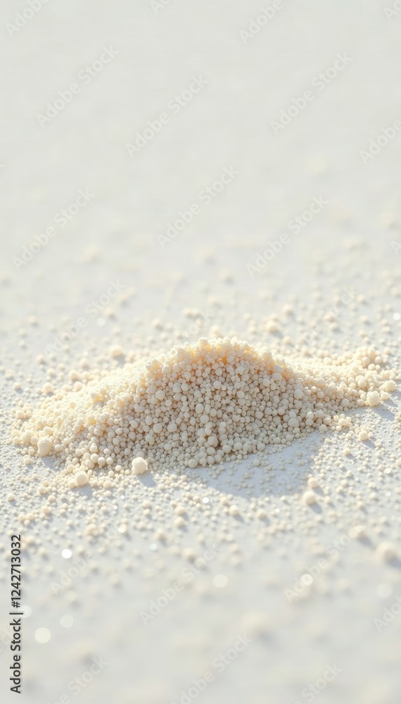 White surface with a single isolated grain of sand, empty, solitary, barren White surface with a single isolated grain of sand, empty, solitary, barren