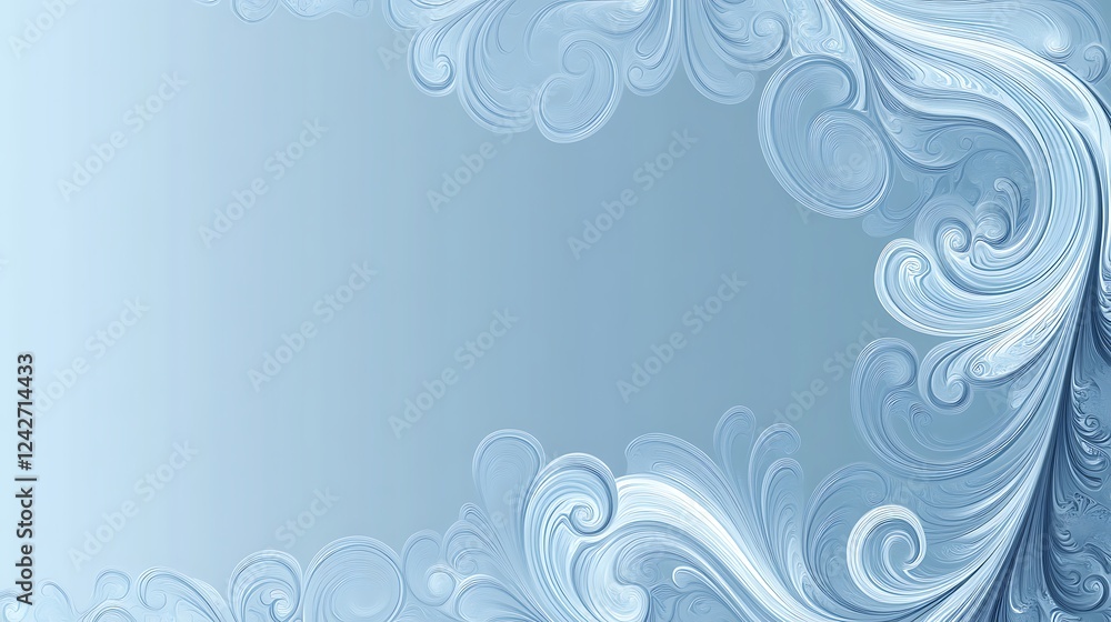 Frosty swirls frame, winter background Frosty swirls frame, winter background