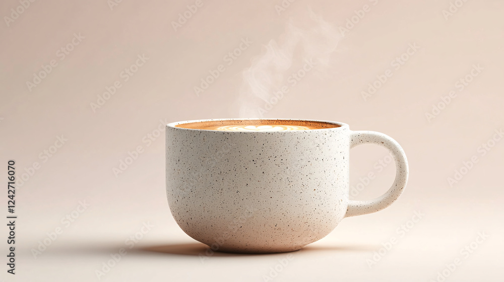Steaming cup of coffee in a white ceramic mug placed on a wooden table with a blurred background Steaming cup of coffee in a white ceramic mug placed on a wooden table with a blurred background