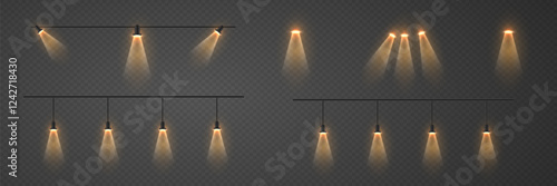 Light sources from a spotlight, studio, podium lighting, lighting effect.