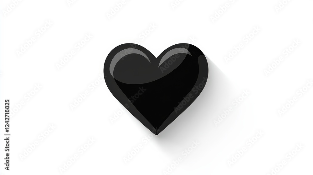 Black Heart: A simple, yet powerful, glossy black heart graphic with long shadow. A timeless symbol for love, passion, and compassion. Perfect for social media, greeting cards. Black Heart: A simple, yet powerful, glossy black heart graphic with long shadow. A timeless symbol for love, passion, and compassion. Perfect for social media, greeting cards.