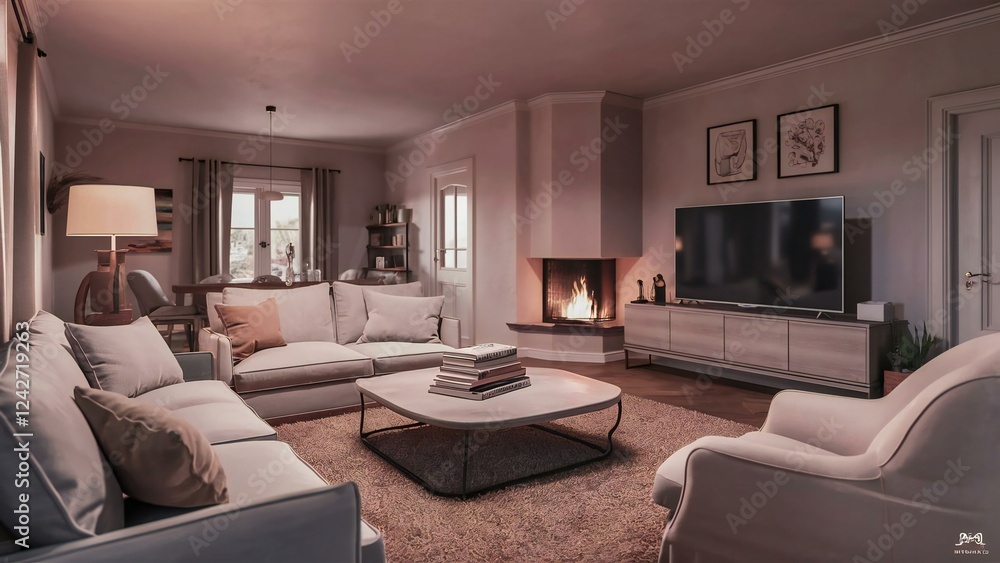 living room with fireplace living room with fireplace