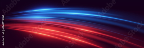 Neon light and high speed light lines. Vector illustration
