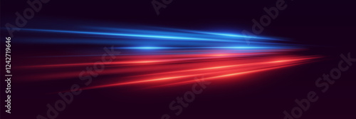 Neon light and high speed light lines. Vector illustration
