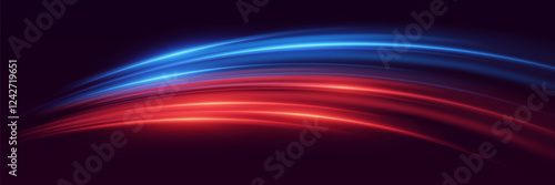 Neon light and high speed light lines. Vector illustration